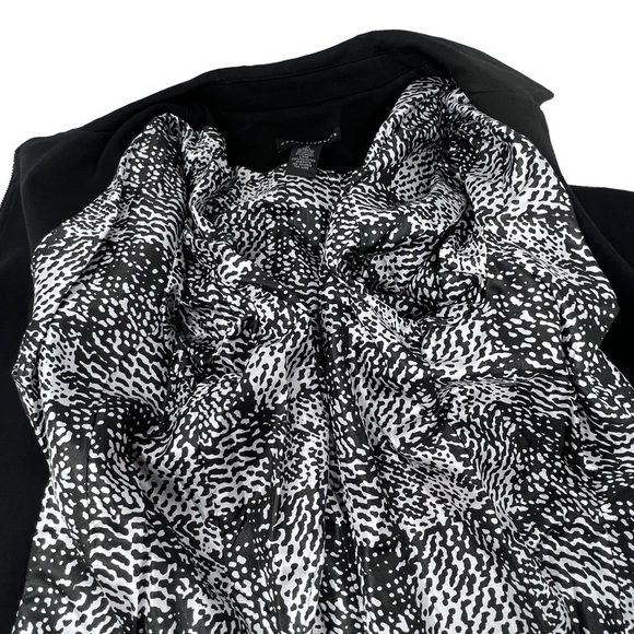 Grace Elements Black Zip Up Jacket Size 10 Zip Cuffs Neutral Fitted Classic Moto - Picture 10 of 14